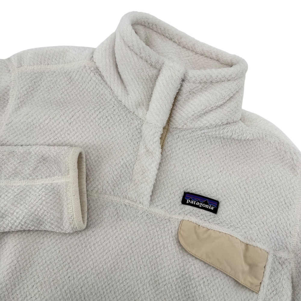 Patagonia Re-Tool Snap-T Fleece Pullover Women Large Cream Polartec Dell Company